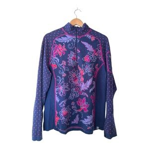Title Nine Floral Zip Up Sweater
